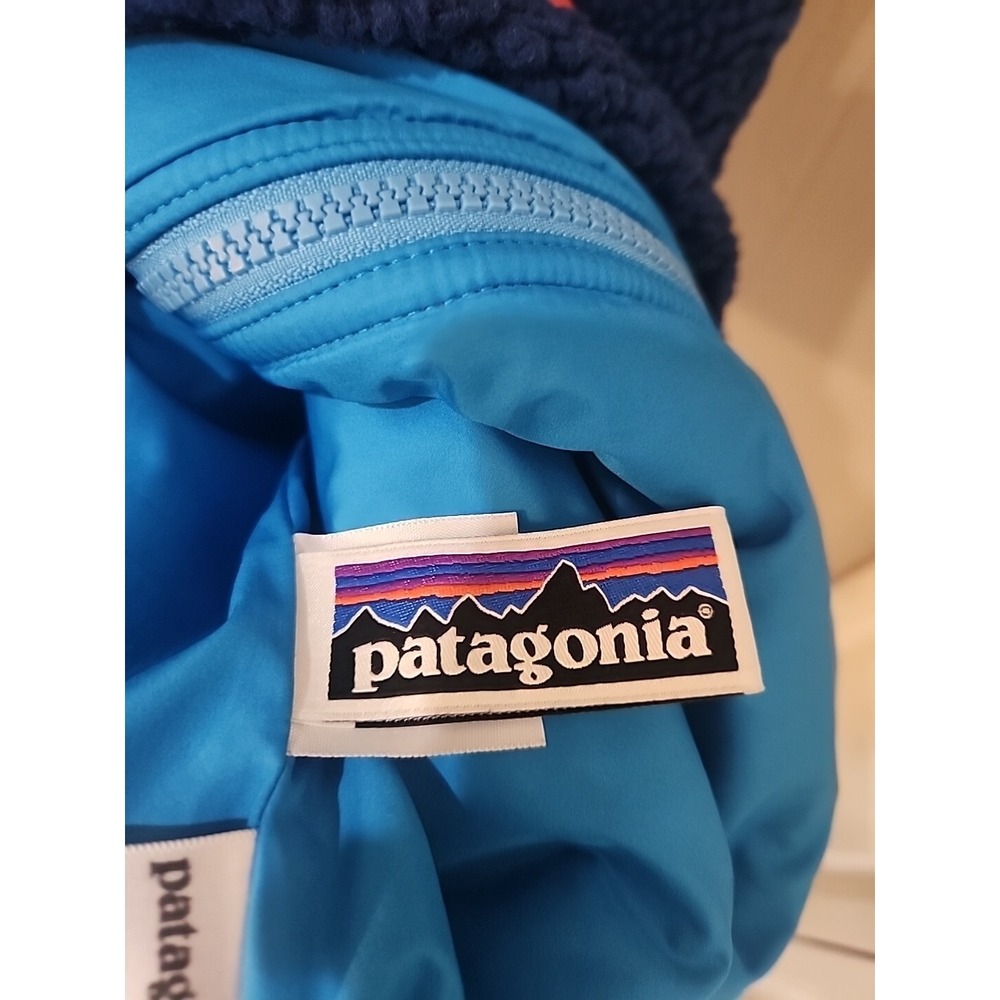 Patagonia Retro Style Better Sweater Youth XL 14 Fleece Full Zip Vest Blue Peach - Picture 7 of 9